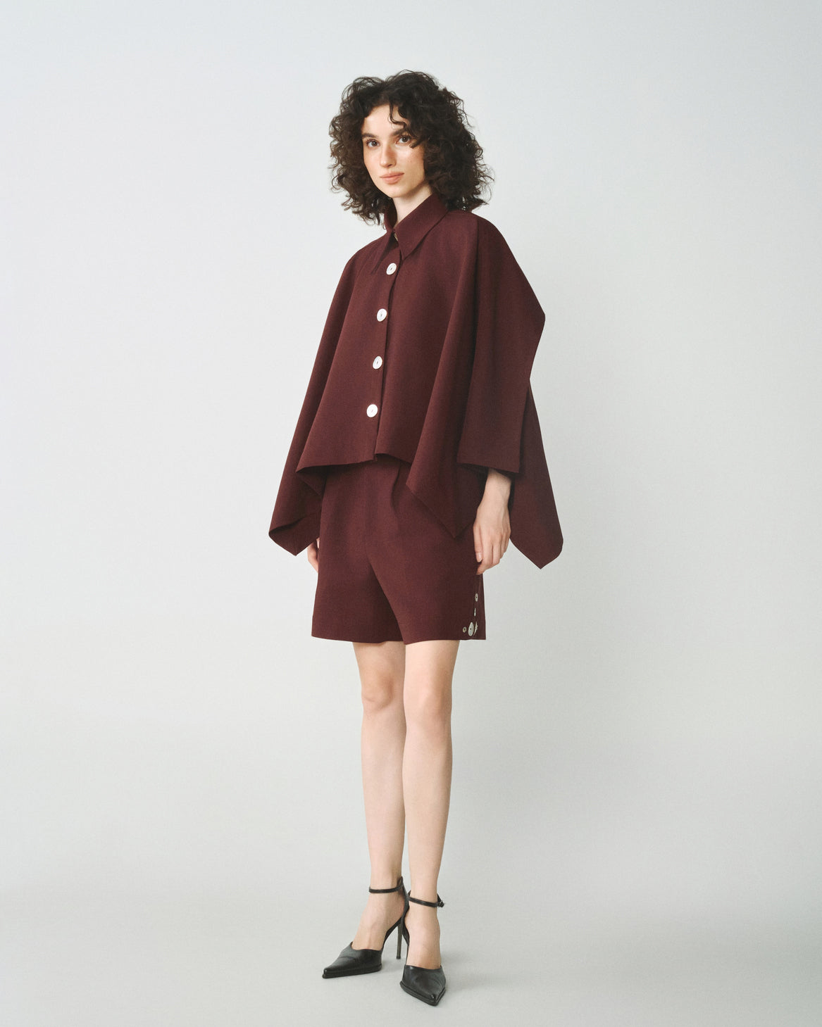 BROWN CAPE SHIRT