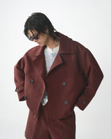 BROWN D-BREASTED JACKET