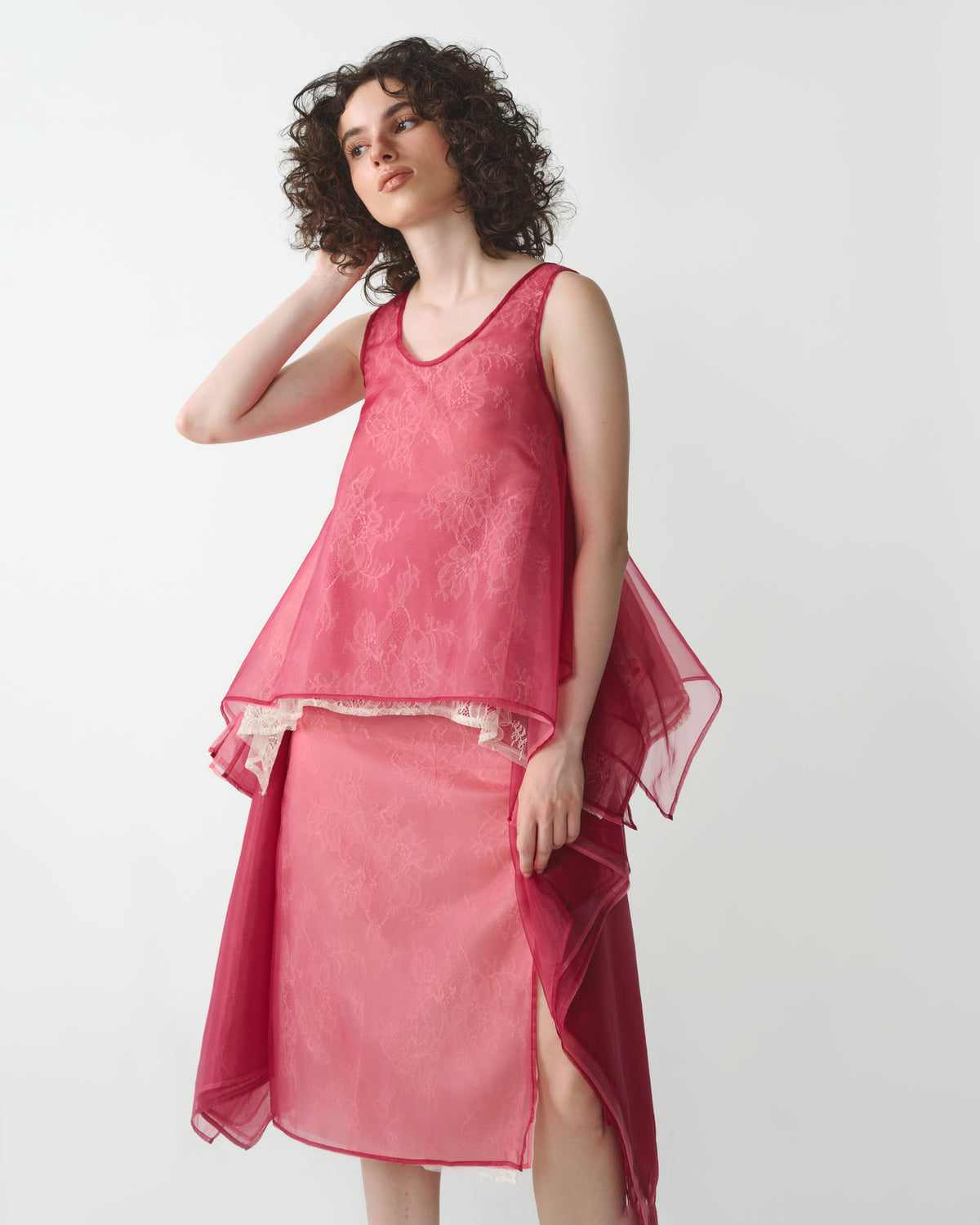 RED "HAI VAN" SKIRT