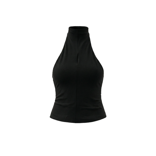 SS26 -  BLACK HALTER TOP 01