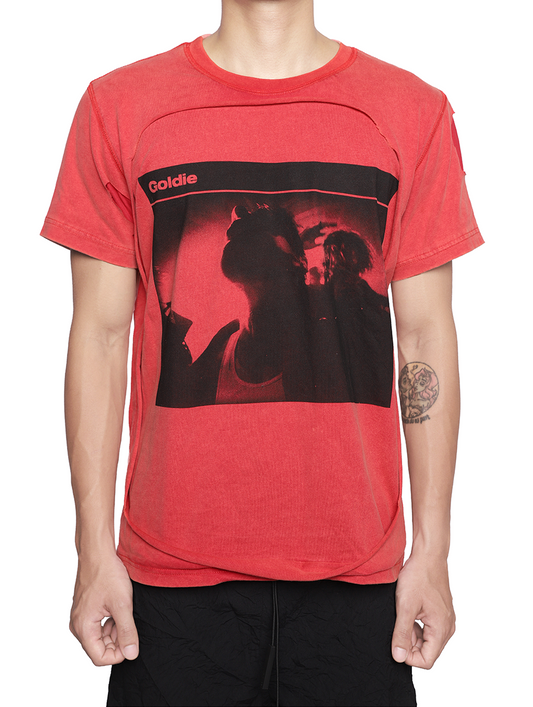 ILLUSION RED DISTRESSED TSHIRT