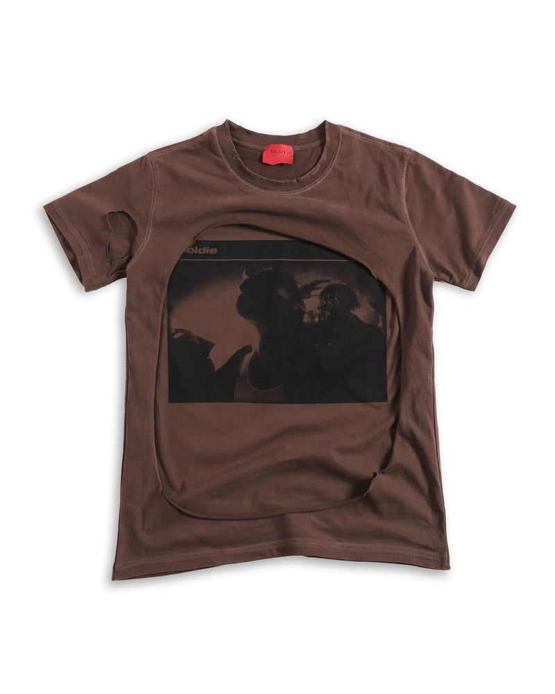 ILLUSION BROWN DISTRESSED TSHIRT 