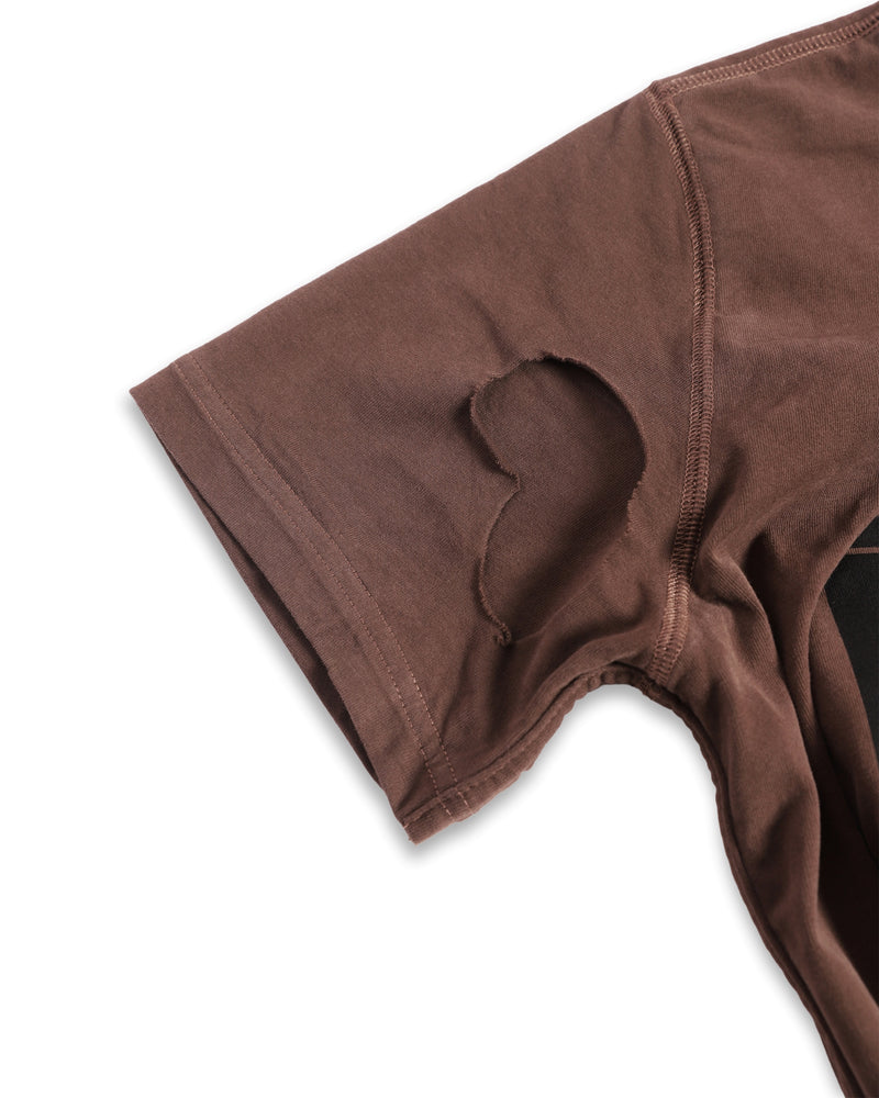 ILLUSION BROWN DISTRESSED TSHIRT 