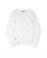 KNIT DISTRESSED WHITE LONG SLEEVES
