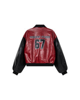 JERSEY LEATHER BOMBER