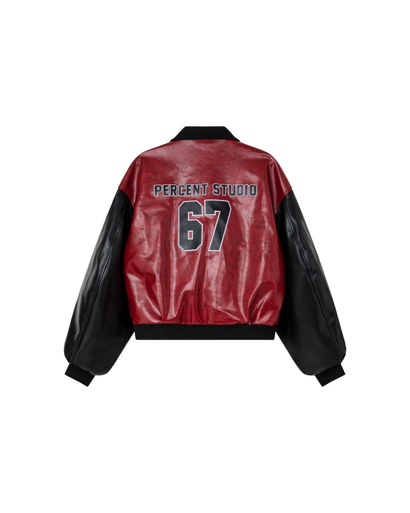 JERSEY LEATHER BOMBER
