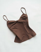 MOCHA BROWN HUMBLE FLUTTER TOP