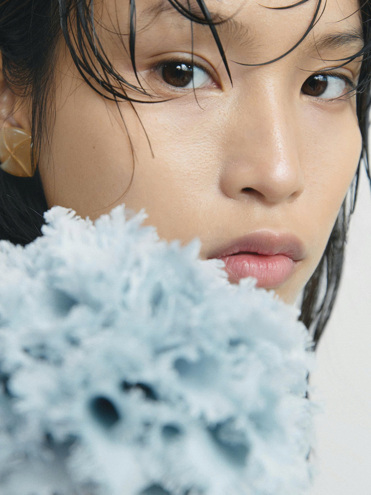 BLUE FLORAL BROOCH