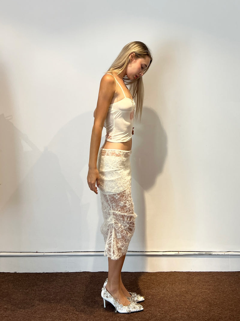 WHITE SPIRAL GATE CAMI TOP