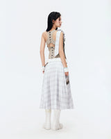 MEADOW SKIRT (GREY PLAID)
