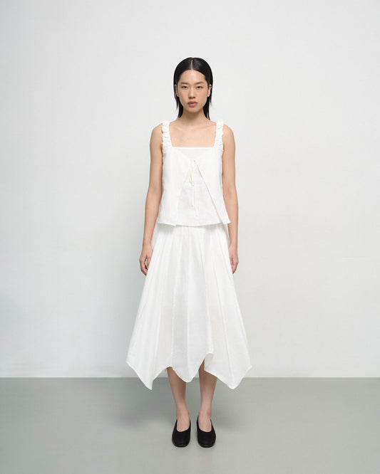 LEAF SKIRT IN WHITE
