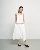 LEAF SKIRT IN WHITE