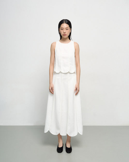 PETAL SKIRT IN MILK