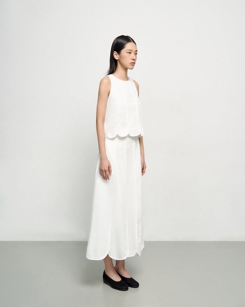 PETAL SKIRT IN MILK
