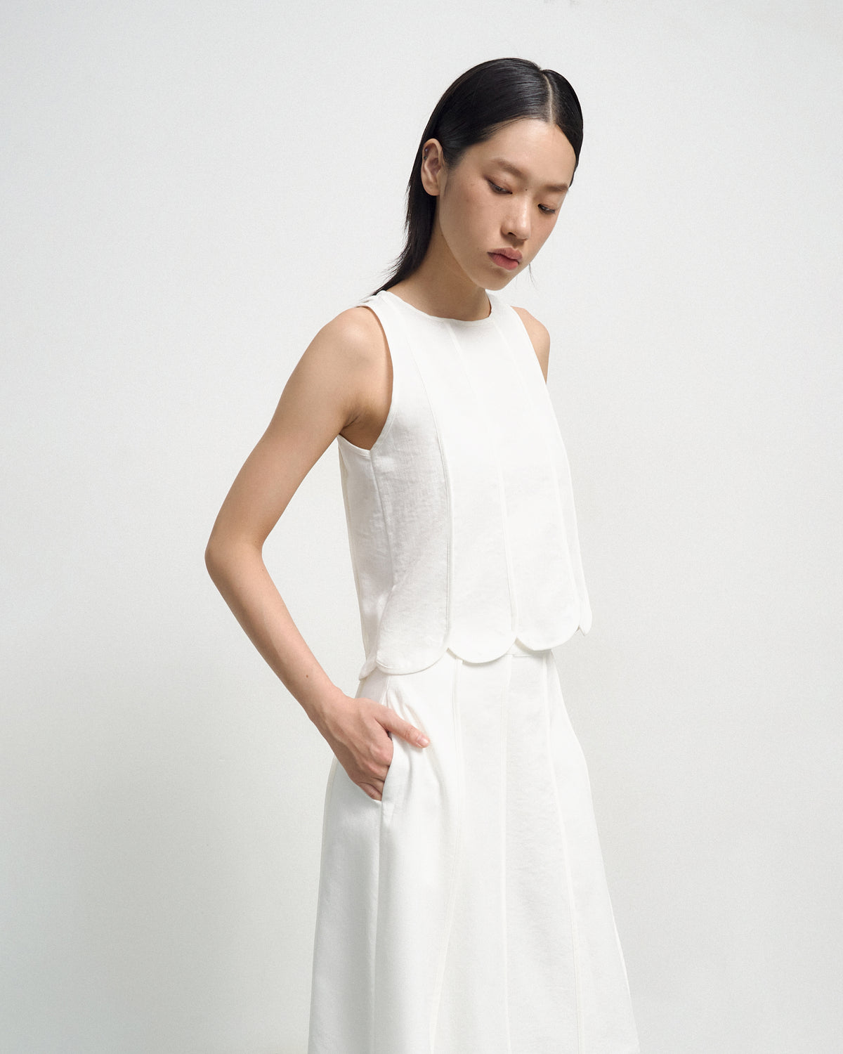 PETAL SKIRT IN MILK
