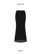 BLACK MESH SKIRT