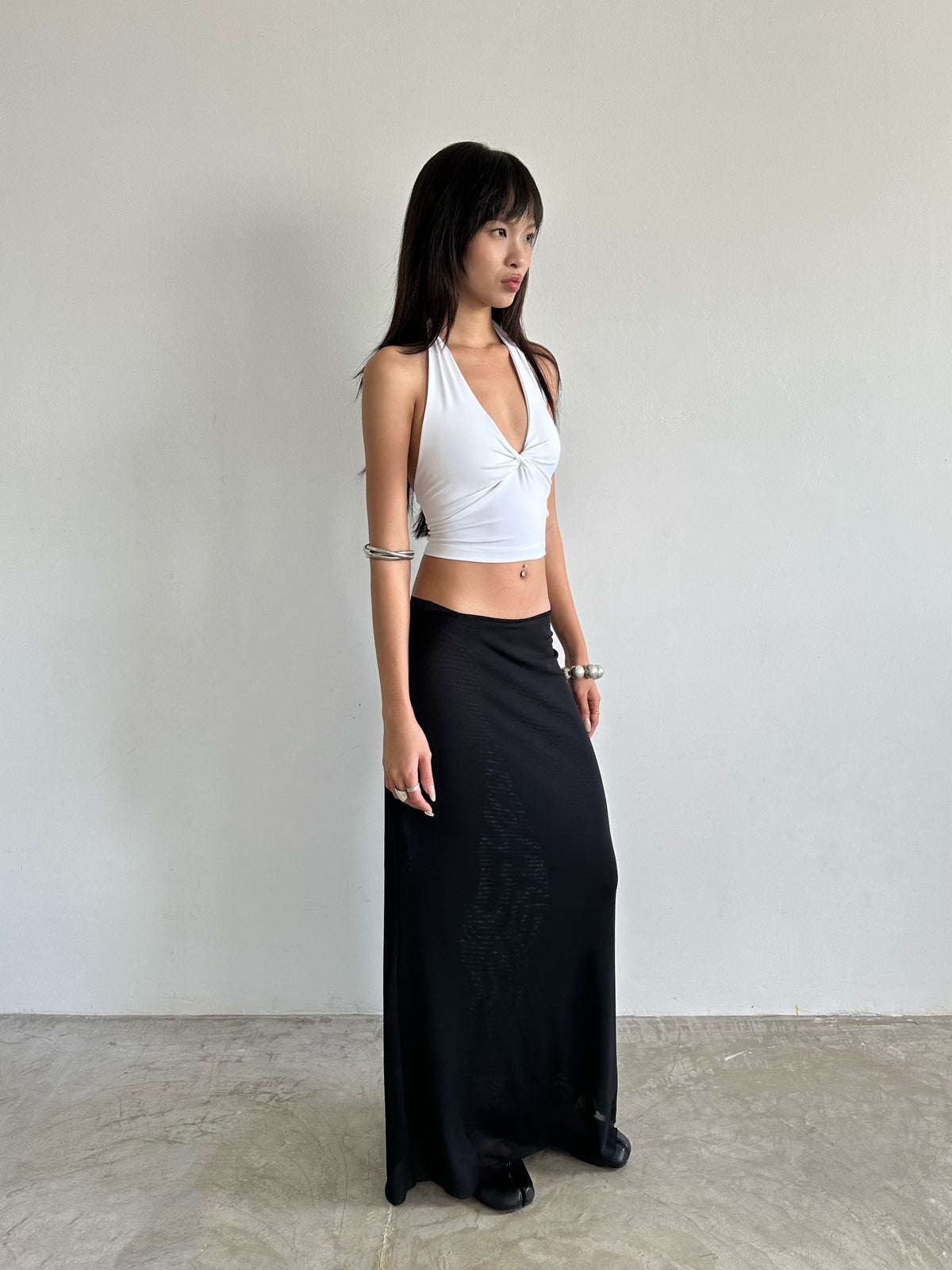 BLACK MESH SKIRT