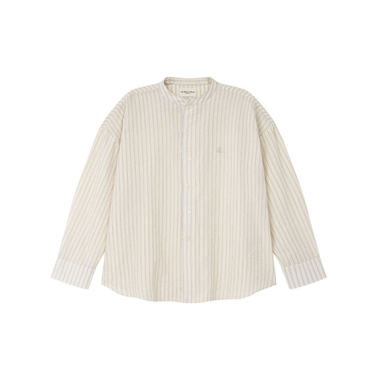OWST BAND COLLAR SHIRT WHITE STRIPED