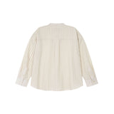 OWST BAND COLLAR SHIRT WHITE STRIPED