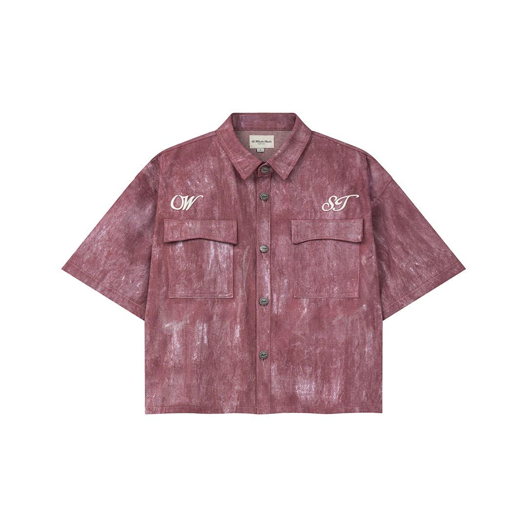 OWST SHORTSLEEVES DENIM SHIRT - ROSEWOOD 