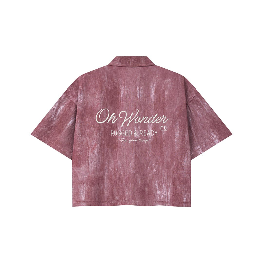 OWST SHORTSLEEVES DENIM SHIRT - ROSEWOOD 