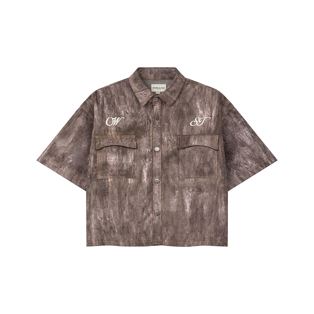 OWST SHORTSLEEVES DENIM SHIRT - MOCHA BROWN
