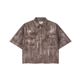 OWST SHORTSLEEVES DENIM SHIRT - MOCHA BROWN