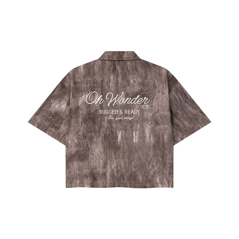 OWST SHORTSLEEVES DENIM SHIRT - MOCHA BROWN