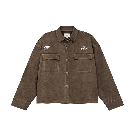 OWST LONGSLEEVES DENIM SHIRT - CHARCOAL BROWN