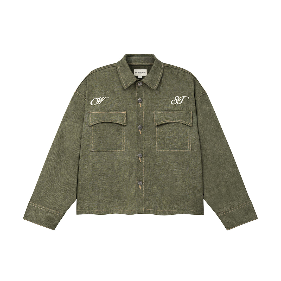 OWST LONGSLEEVES DENIM SHIRT -  OLIVE GREEN