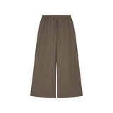 OWST LOGO TIE-FRONT STRIPE PANTS - BROWN 