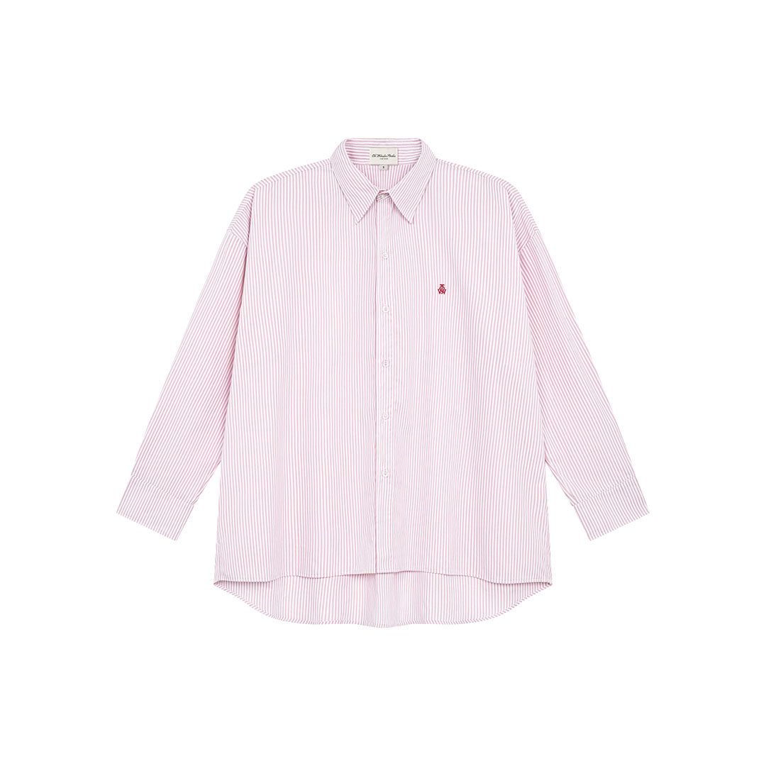 OWST LOGO MINI STRIPE SHIRT - SALMON