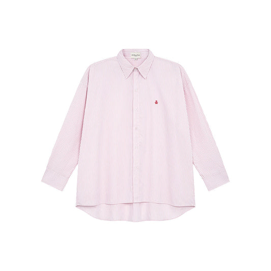 OWST LOGO MINI STRIPE SHIRT - SALMON