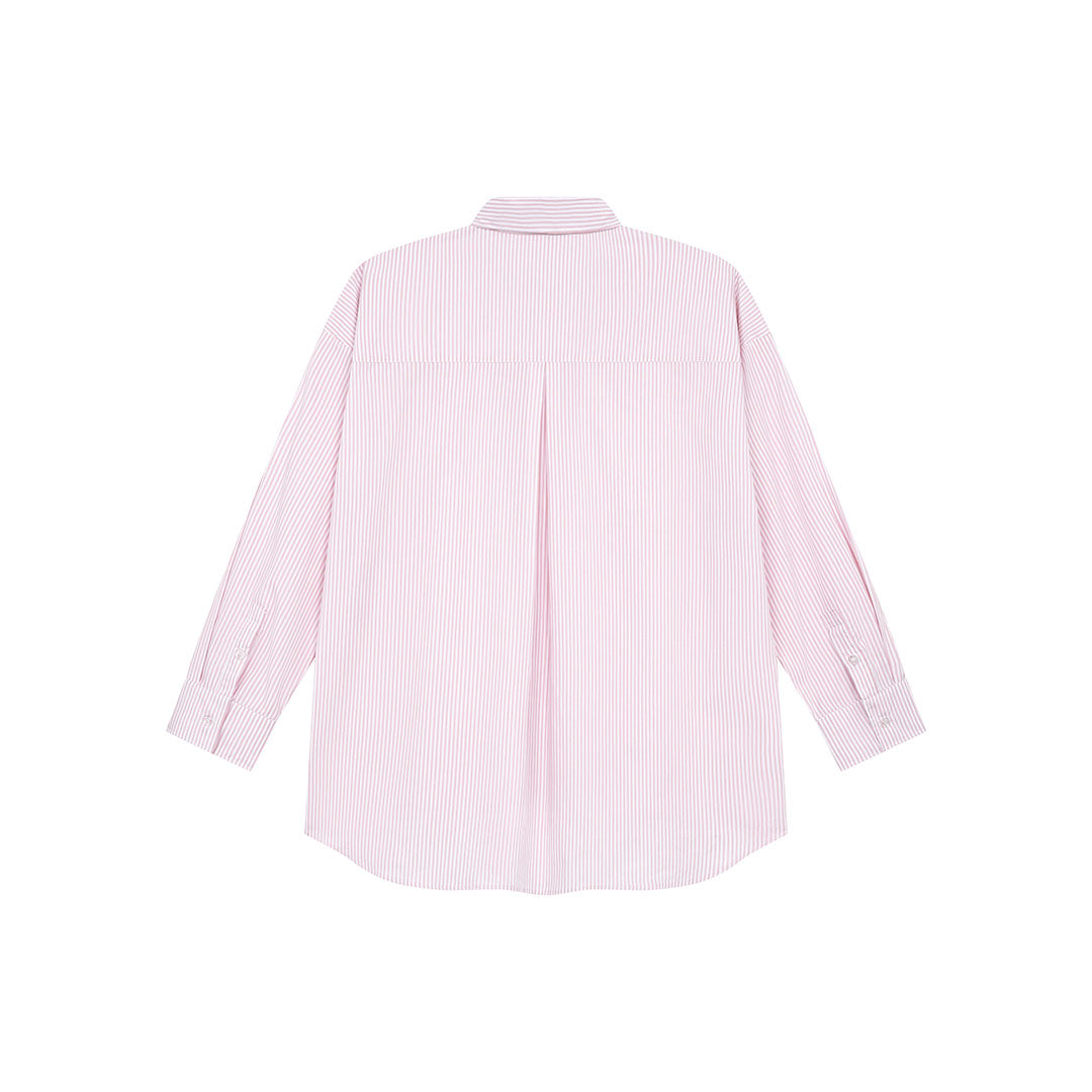OWST LOGO MINI STRIPE SHIRT - SALMON
