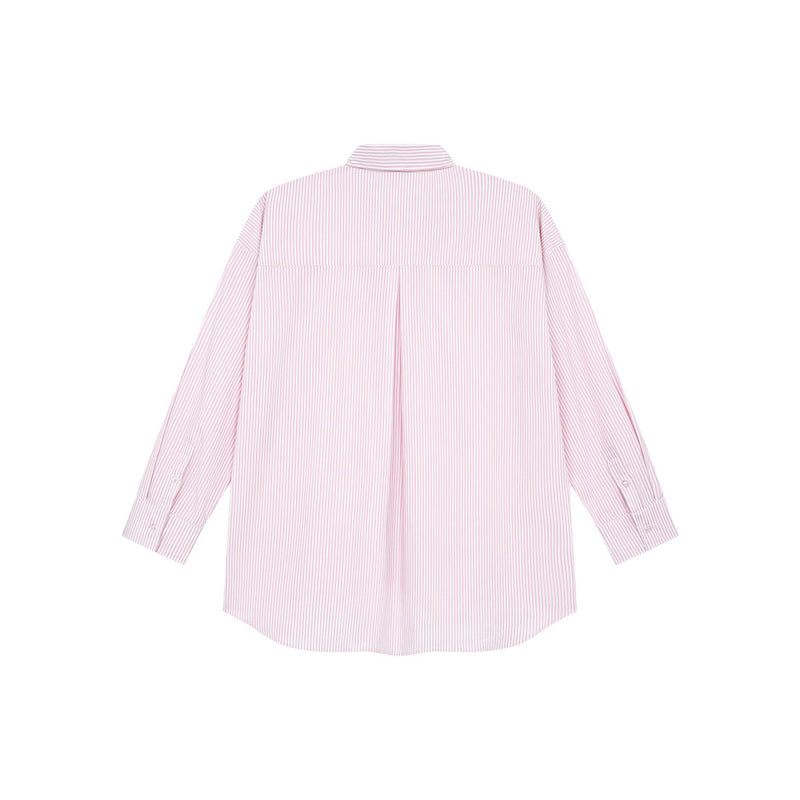 OWST LOGO MINI STRIPE SHIRT - SALMON