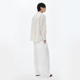 OWST BAND COLLAR SHIRT WHITE STRIPED
