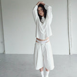 WHITE OWST LOOSE SHORTS