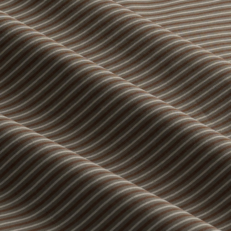 OWST LOGO TIE-FRONT STRIPE PANTS - BROWN