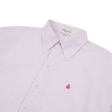 OWST LOGO MINI STRIPE SHIRT - SALMON