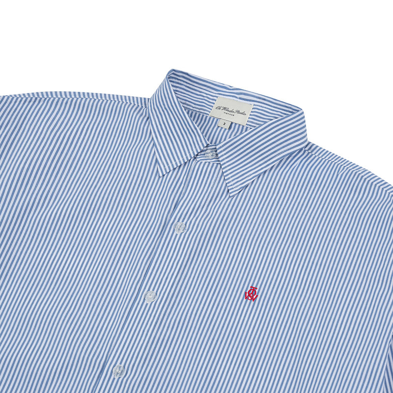 OWST LOGO MINI STRIPE SHIRT - BLUE