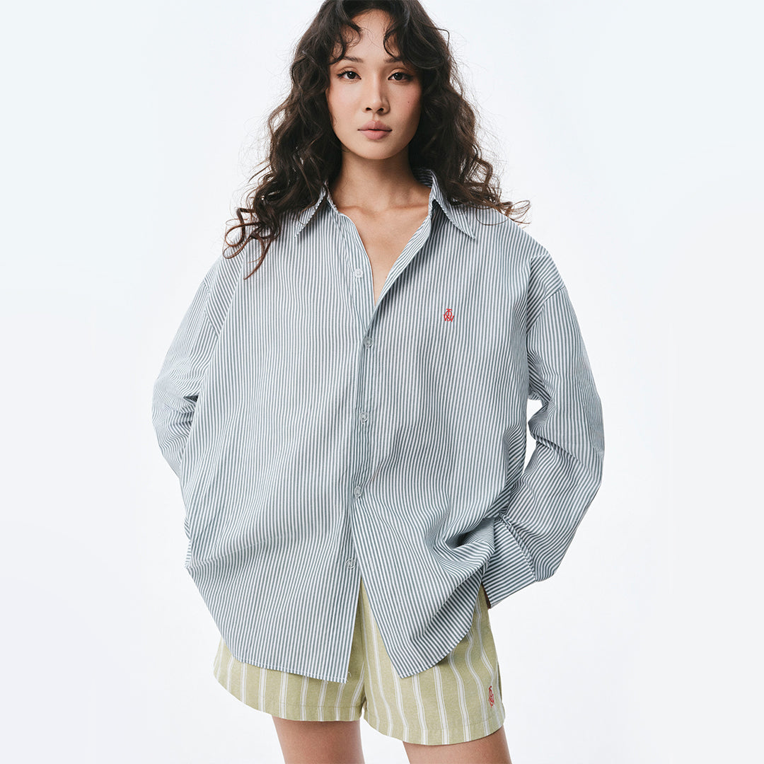 OWST LOGO MINI STRIPE SHIRT - GREEN