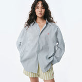 OWST LOGO MINI STRIPE SHIRT - GREEN