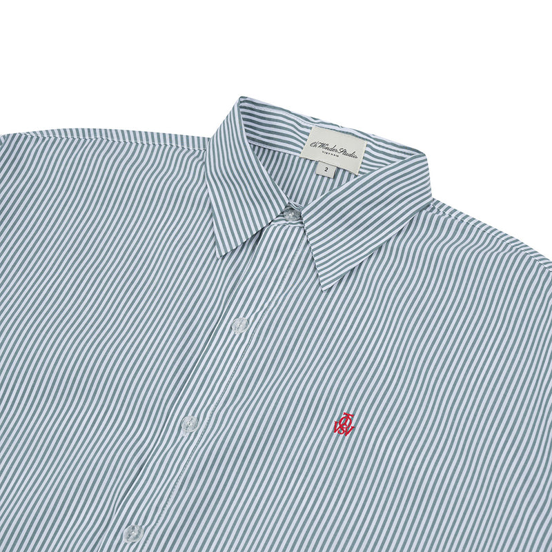 OWST LOGO MINI STRIPE SHIRT - GREEN