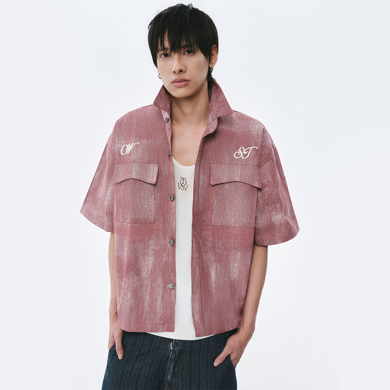 OWST SHORTSLEEVES DENIM SHIRT - ROSEWOOD