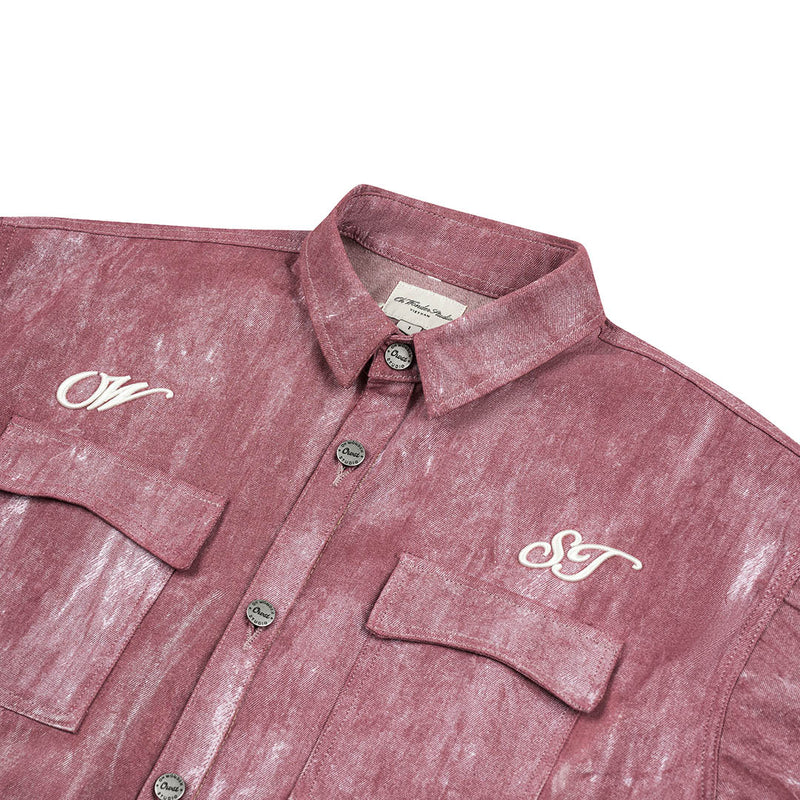 OWST SHORTSLEEVES DENIM SHIRT - ROSEWOOD