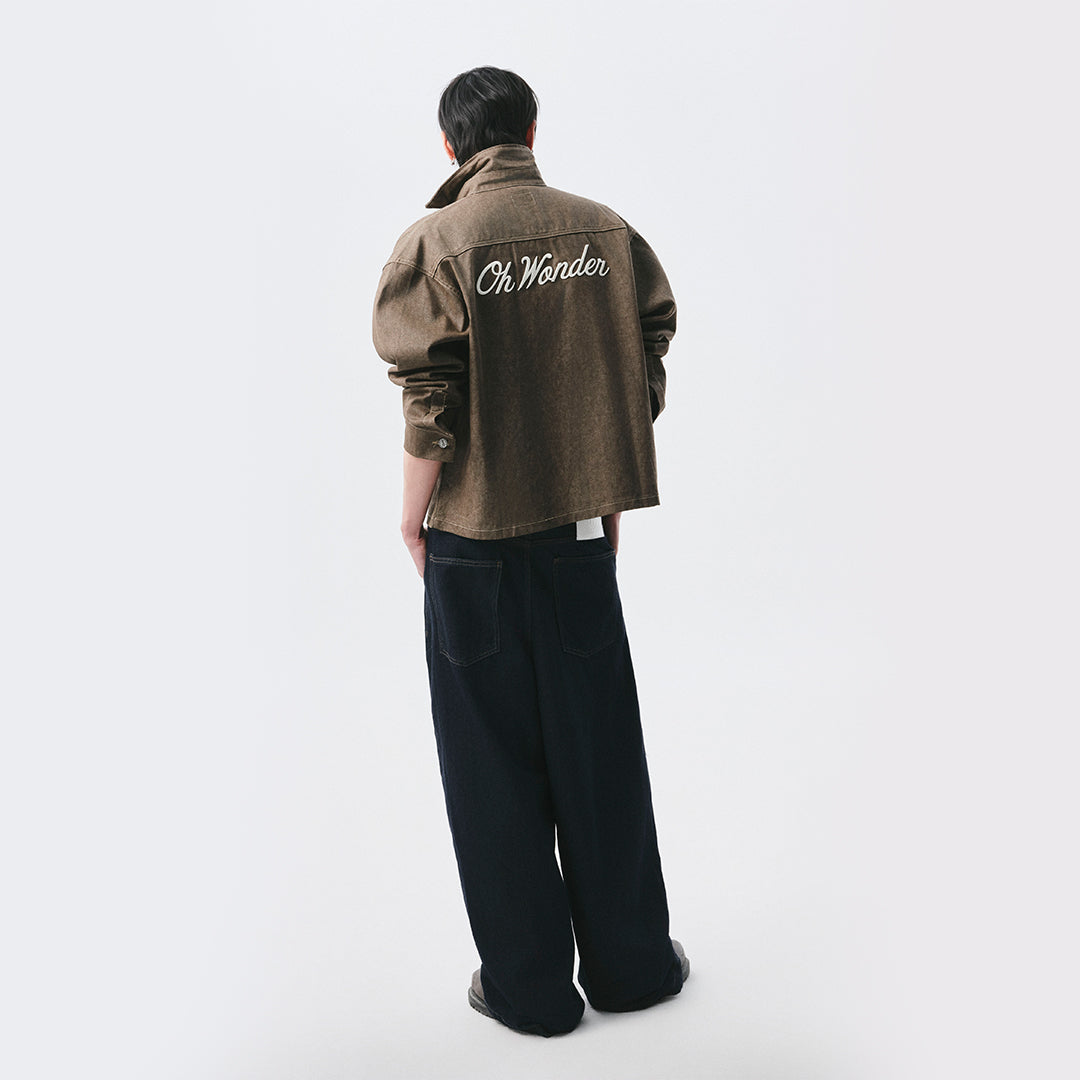OWST LONGSLEEVES DENIM SHIRT - CHARCOAL BROWN
