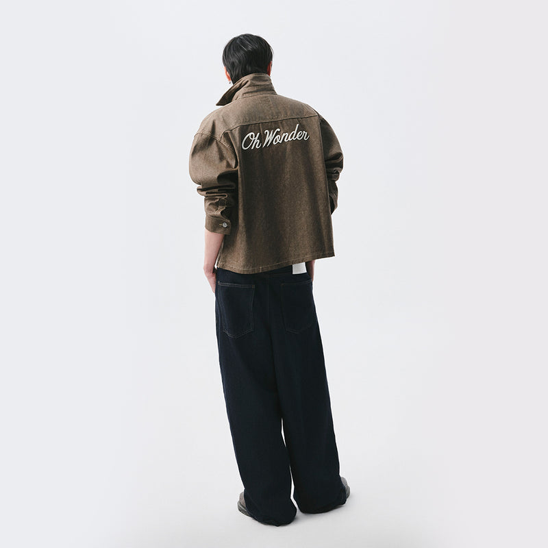 OWST LONGSLEEVES DENIM SHIRT - CHARCOAL BROWN