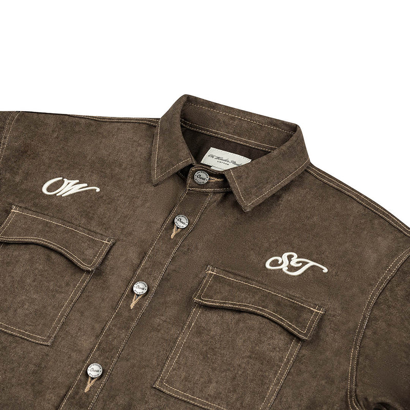 OWST LONGSLEEVES DENIM SHIRT - CHARCOAL BROWN