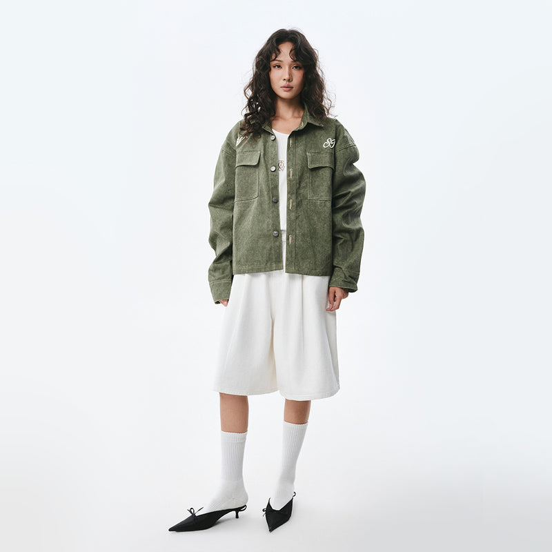 OWST LONGSLEEVES DENIM SHIRT -  OLIVE GREEN