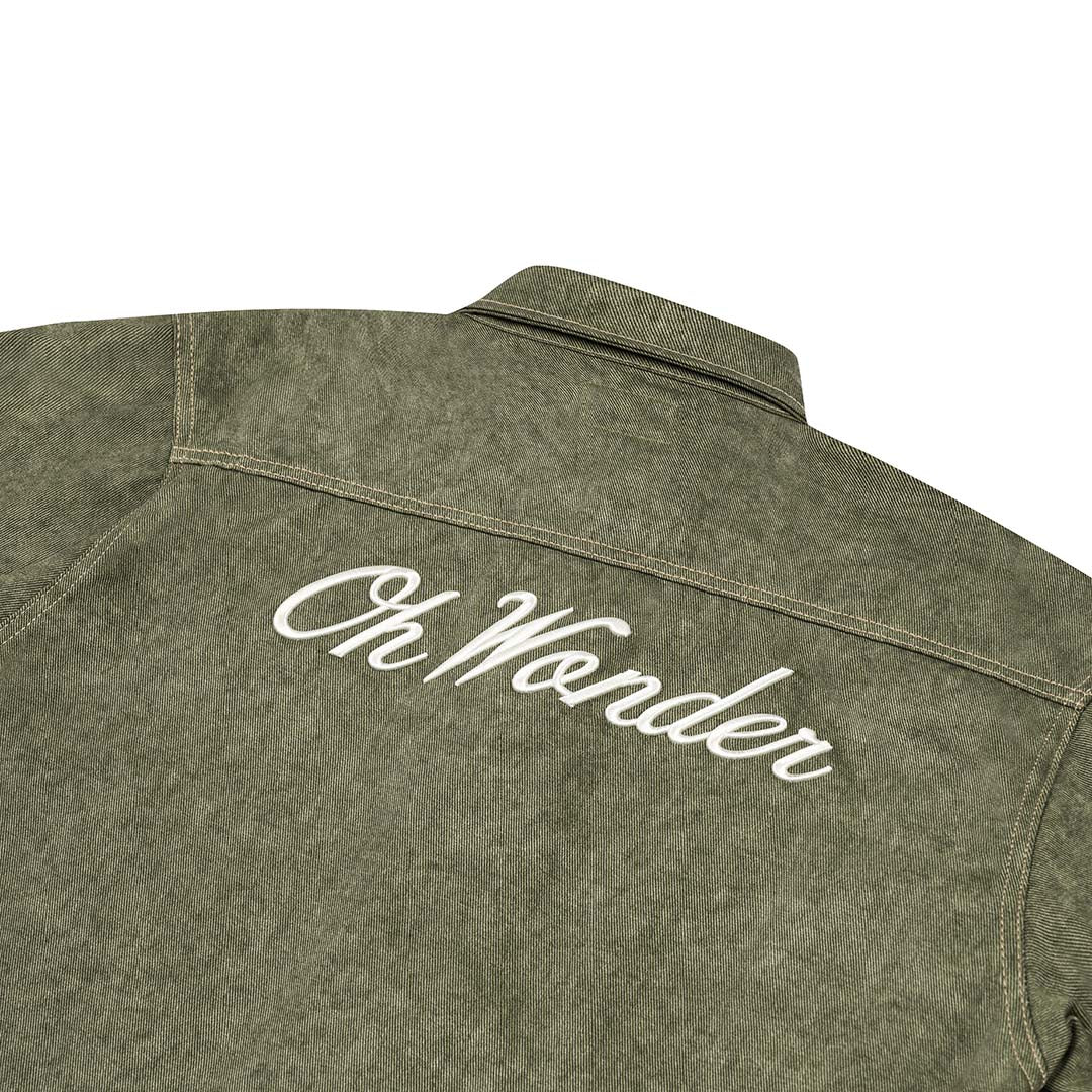 OWST LONGSLEEVES DENIM SHIRT -  OLIVE GREEN
